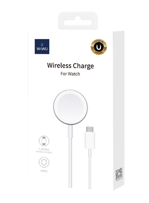 WiWu M9 Apple Watch Type-C Wireless Charger, M9W, White