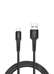 WiWu 1.2-Meter G10 Gear USB Charge and Data Sync Cable, 2.4A Micro USB Type A Male to Micro-B USB for Smartphones, Black