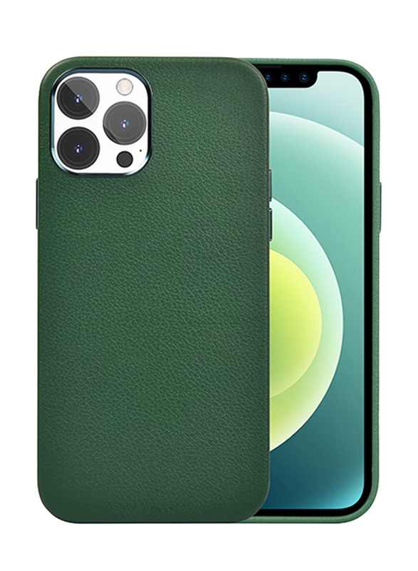 WiWu Apple iPhone 13 Pro 6.1-inch Calfskin Genuine Leather Mobile Phone Case Cover, CGLCI13P6.1GR, Green