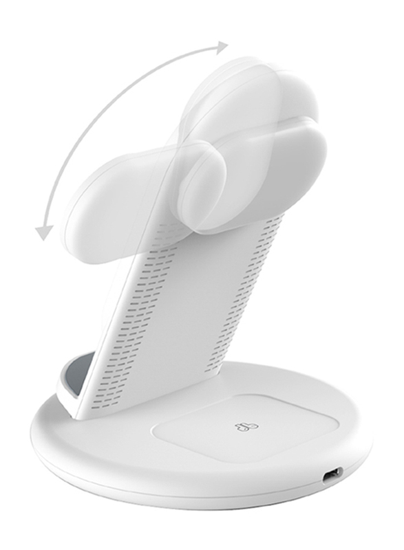 WiWu Power Air 3 in 1 Wireless Charger, 18W, White