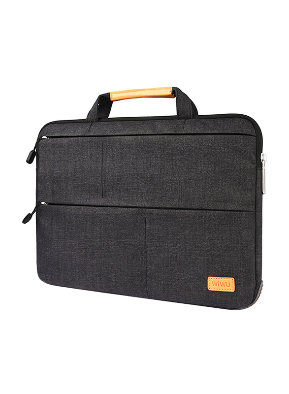WiWu 15.4-Inch Smart Stand Laptop Sleeve Bag, Water Resistant, Black