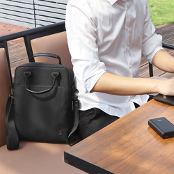 WiWu Alpha 13.3-inch Vertical Double Layer Laptop Messenger Bag, Black