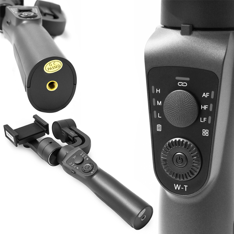 WiWu 3-Axis Handheld Smartphone Gimbal Stabilizer Phone Holder, Black