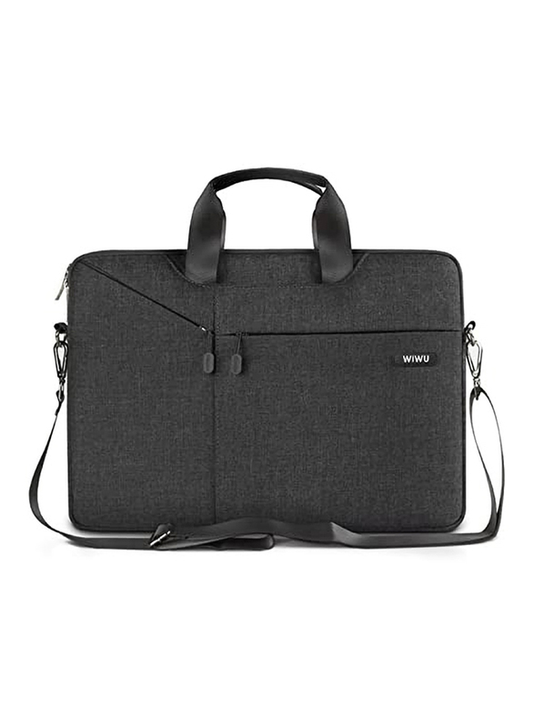 WiWu City Commuter 15.6-Inch Laptop Messenger Bag, Black