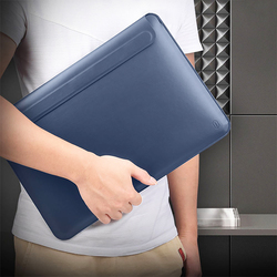 WiWu Skin Pro II 13.3-inch PU Leather Sleeve for Apple MacBook, Navy Blue