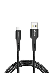 WiWu 1.2-Meter G20 Gear Type-C Charge and Data Sync Cable, 2.4A Micro USB Type A Male to USB Type-C for Smartphones, Black