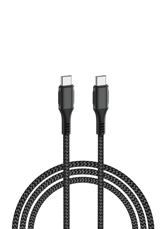 WiWu 2-Meters F20 PD Charging Cable, USB Type-C Male to USB Type-C for Smartphones, Black