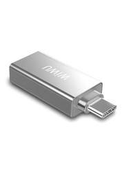 WiWu T02 Zinc Alloy Case USB Type-C Hub for Laptop, T02S, Silver