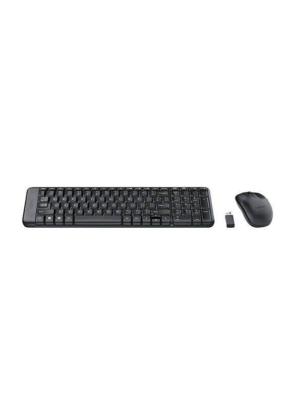 لوجيتك MK220 لوحة مفاتيح لاسلكية وماوس ، أسود