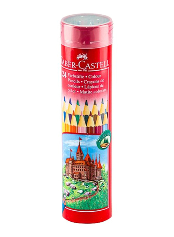 Faber-Castell Cylinder Color Pencils Set, 24 Pieces, Multicolor