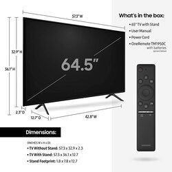 Samsung QN65Q60RAFXZA Flat 65" QLED 4K Q60 Series (2019) Ultra HD Smart TV With HDR and Alexa Compatibility, Black