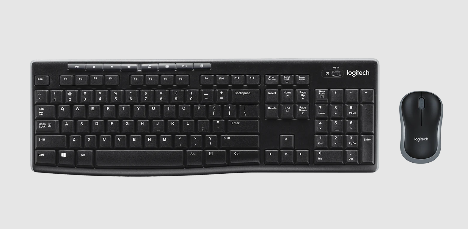 Logitech MK270 Wireless English Keyboard & Mouse Combo Set, Black