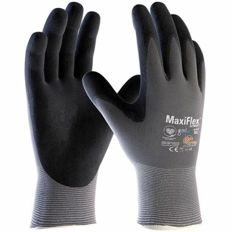 

ATG Safety Gloves, MaxiFlex Cut, Medium, Grey and Black