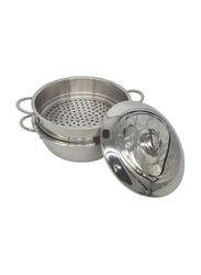 OMS Collection 3-Piece Round Stainless Steel Steamer Set, Silver