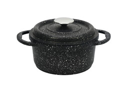 OMS-9pcs Granite Oven Safe Cookware Set - Made in Turkey - Black Color