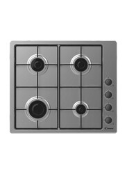 Candy 4 Gas Burner Built-in Stainless Steel Hobs with Auto Ignition, 7200W, CHW6LBX LPG, Silver/Black