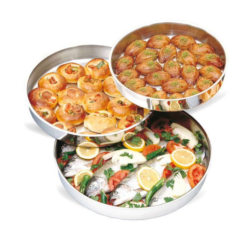 OMS-Stainless Steel Oven Trays 3Pcs Set-Made In Turkey