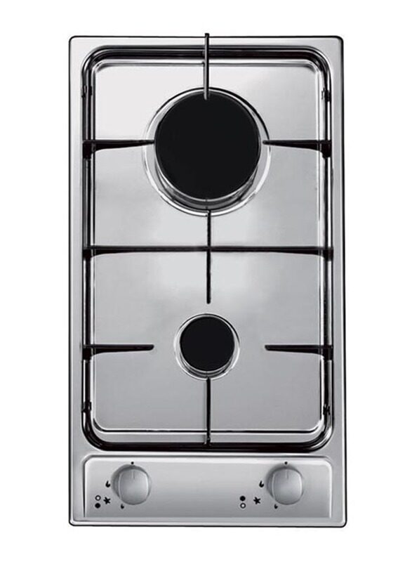 

Candy 2 Gas Burner Built-in Stainless Steel Hobs with Auto Ignition, 4000W, CDG32/1SPX LPG, Silver/Black