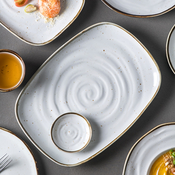 white porcelain plate rectangular serving platter tray, fruit plates. Size : 10.5" -25x19x3cm