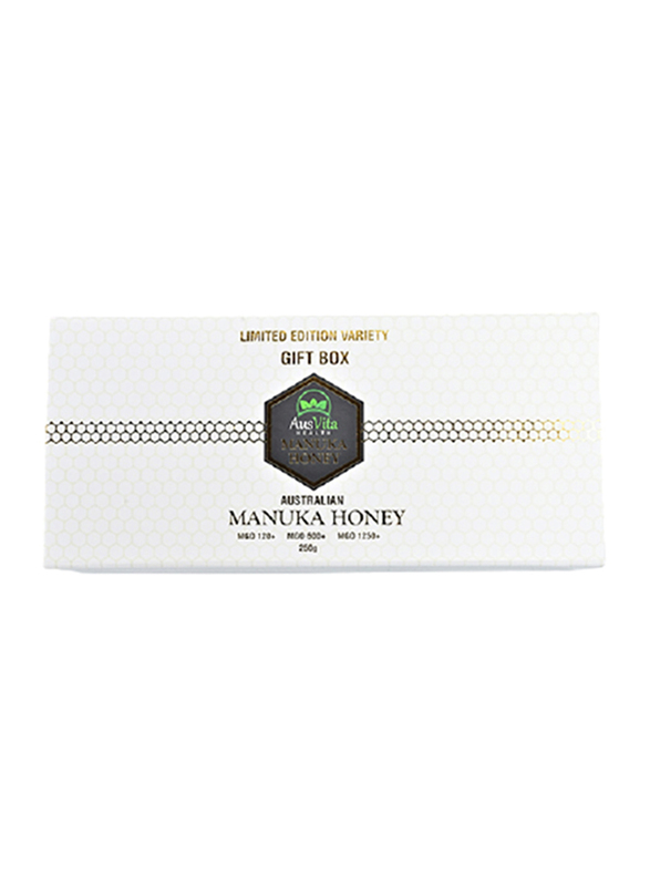 AusVita Health MGO 120+/600+/1250+ Manuka Honey Gift Pack, 3 Bottles x 250g