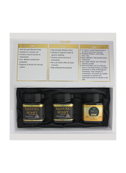 أوسفيتا هيلث عسل المانوكا عالي الجودة بنسبة +120/ +600/ +1250 من ميثيل جليوكسال، مجموعة هداية، 3 زجاجات × 250 غم