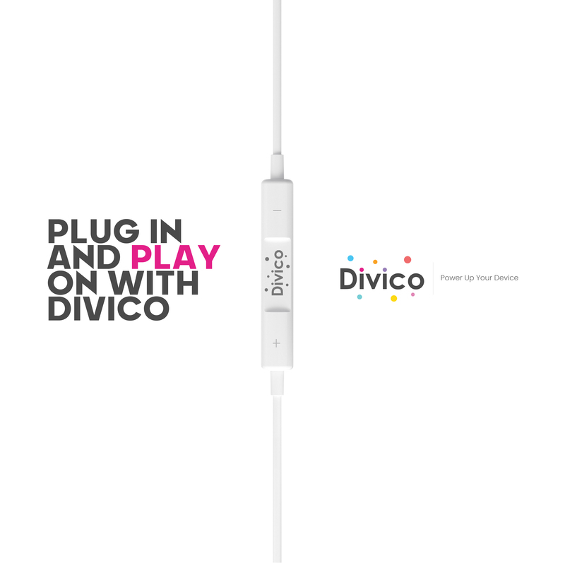 DIVICO Type C Mono Single side earphone, USB C Wired Earphone with Microphone and Volume Control for iPhone 15 Pro Max, iPad Pro/Air, MacBook Pro/Air, Samsung & More, White