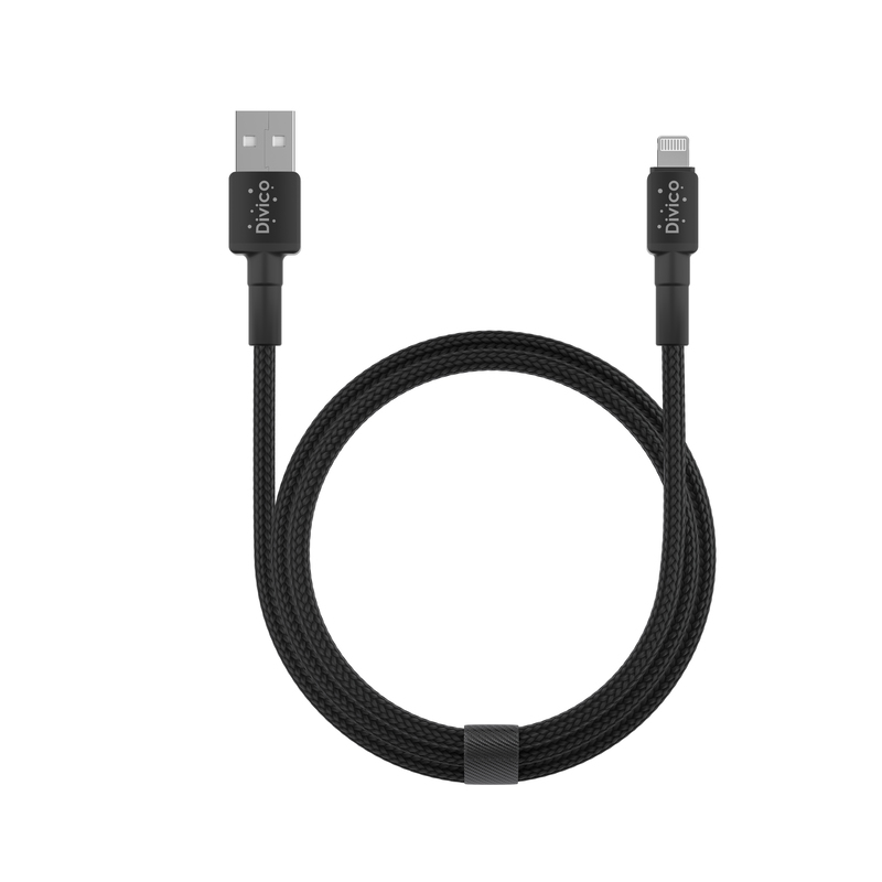 Divico iPhone Charger Cable 1M Nylon braided Lightning Cable iPhone Cable USB A to Lightning Cable for iPhone 14/14 Pro/14 Plus/14 Pro Max, iPhone 13-8 All Series-Black