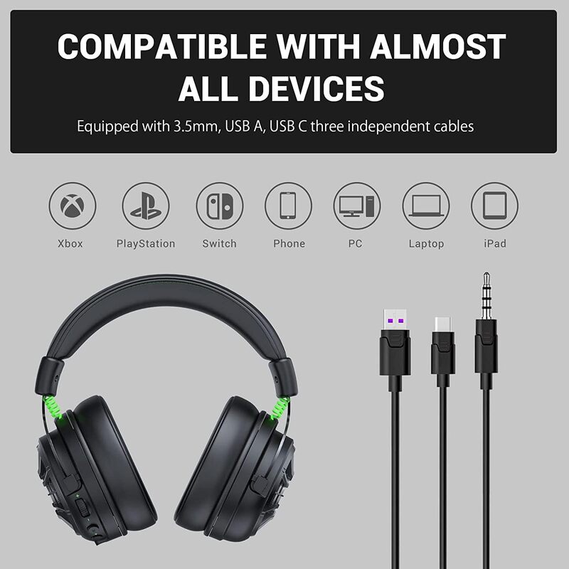 EKSA StarEngine Pro Gaming Headset, Gaming Headphones for PC, PS4/PS5, Switch, Xbox One/Series X/S & Mobile with Detachable Microphone, 3.5mm Wired Headphone