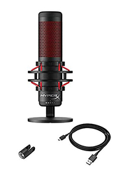Ms. Aman Kingston HyperX QuadCast Gaming Professional Microphone for PC, PS4 and Mac, HX-MICQC-BK, Red/Black