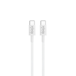 DIVICO USB C Cable 1M, PD Fast charge Cable USB C to USB C for iPhone 15 Pro/15 Pro Max/15/15 Plus, iPad mini 6, MacBook Pro, iPad Pro, Samsung S24/S24 Ultra, Huawei P60, white Nylon
