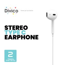 DIVICO USB C Headphone, Type C Earbuds Wired Earphones withVolume Control, In-ear Headphones for iPhone 15 Pro Max, iPad Pro/Air, Samsung (White)