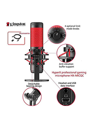 Ms. Aman Kingston HyperX QuadCast Gaming Professional Microphone for PC, PS4 and Mac, HX-MICQC-BK, Red/Black