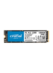 Crucial P2 1TB 3D NAND NVMe PCIe M.2 SSD, Up to 2400MBPS reading speed, CT1000P2SSD8, 1 TB, Black