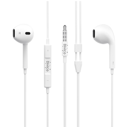 DIVICO Wired Earphones With 3.5mm Plug, In-Ear Lightweight Wired Earbuds With Microphone and Volume Control, Wired Headphones for Smartphones, Tablets, Laptops, PC, PlayStation, MP3, White