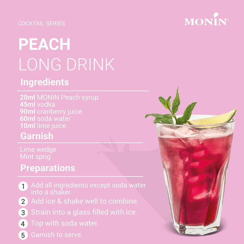 Monin Peach Syrup, 1 Liter