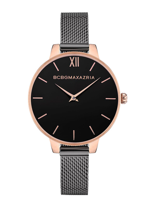 

Bcbgmaxazria BCBG Maxazria Analog Watch for Women with Stainless Steel Band, Water Resistant, BAWLG2133403, Black-Black
