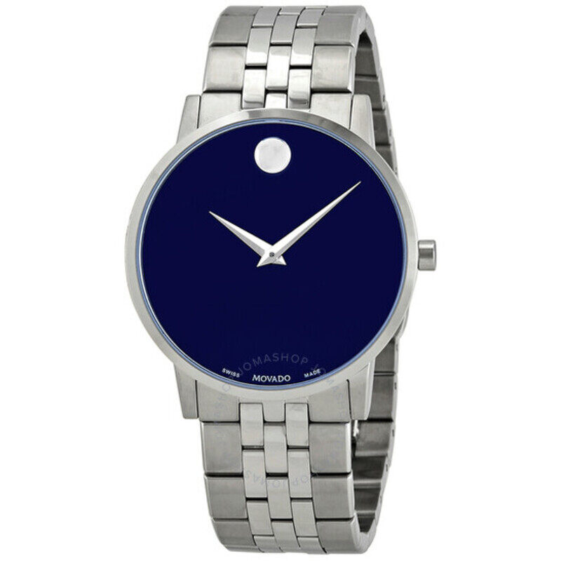 

Movado Analog Watch for Men with Stainless Steel Band, 7613272268600, Silver-Blue