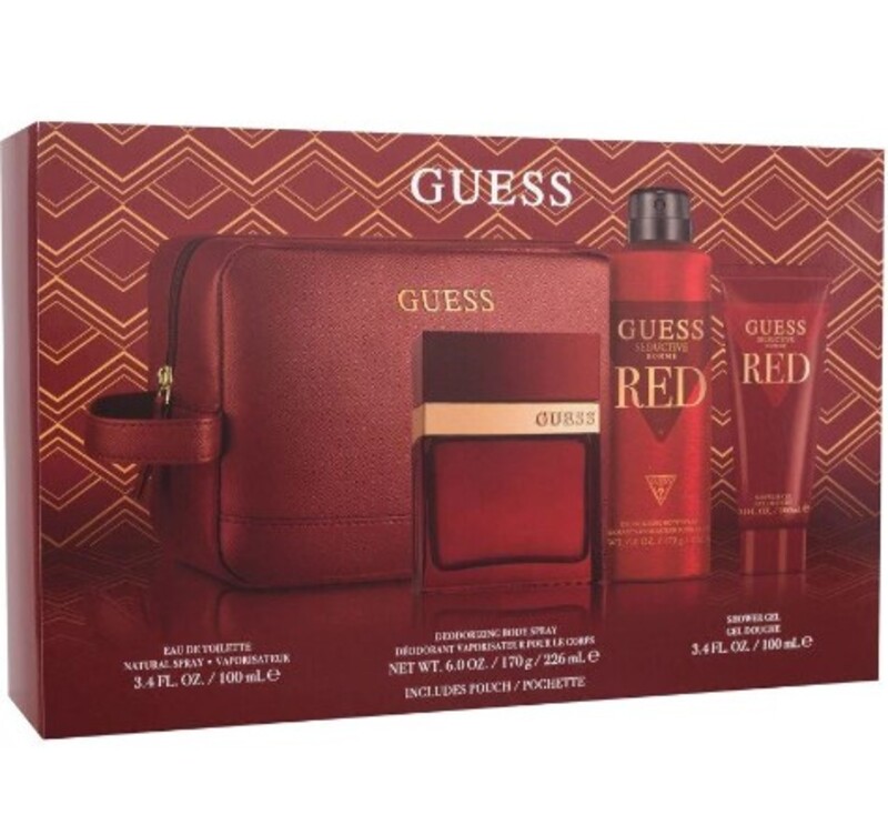 GUESS SEDUCTIVE HOMME RED SET EDT 100ML+ DEODORANT 226ML+ SG 100ML+ POUCH