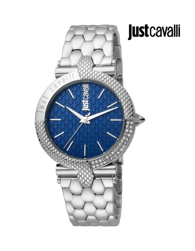 

Just Cavalli Analog Watch for Women with Stainless Steel Band, JC1L105M0065, Silver-Blue