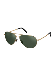 Porsche Design Full Rim Pilot Gold Sunglasses for Men, Green Lens, P8508 A, 60/12