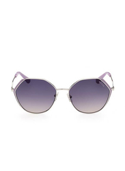 Guess Full-Rim Irregular Silver Sunglasses For Women, Smoke Gradient Lens, GU7842 10B, 58/17