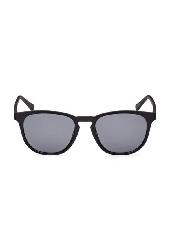 Guess Full-Rim Round Black Sunglasses For Men, Grey Lens, GU00061 02D, 53/19