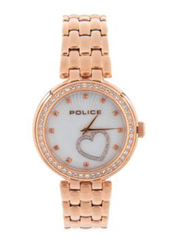 

Police Analog Watch for Women with Stainless Steel Band, Water Resistant, P 14616MSR-28M, Rose Gold-White