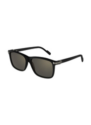 Cartier Square Full Rim Black Sunglasses for Men, Grey Lens, CT0160S-00157
