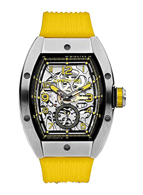 

Cerruti 1881 Analog Watch for Men with Silicone Band, Water Resistant, CIWGR0012306, Yellow-Multicolour