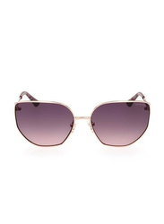 Guess Full-Rim Irregular Gold Sunglasses For Women, Grey Lens, GU7875S 28B, 60/16