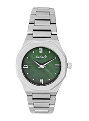 Rusace Analog Quartz Watch for Women with Stainless Steel Band, RSC-l70469-SMGR, Green-Silver
