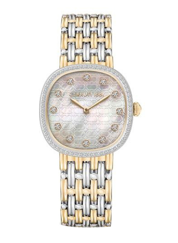 

Cerruti 1881 Analog Quartz Watch for Women with Stainless Steel Band, CIWLG2111102, Mother of Pearl- Silver/Gold