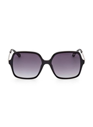 Guess Full-Rim Square Black Sunglasses For Women, Smoke Gradient Lens, GU7845 01B, 57/17