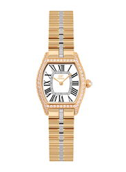Gf Ferre Analog Watch for Women with Stainless Steel Band, GFGP2175LZ, Gold-White